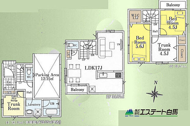 プライバシー性の高い2階リビング