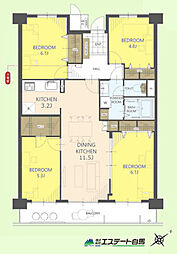 東武みよしみずほ台サンライトマンション西の街D棟 4LDKの間取図画像