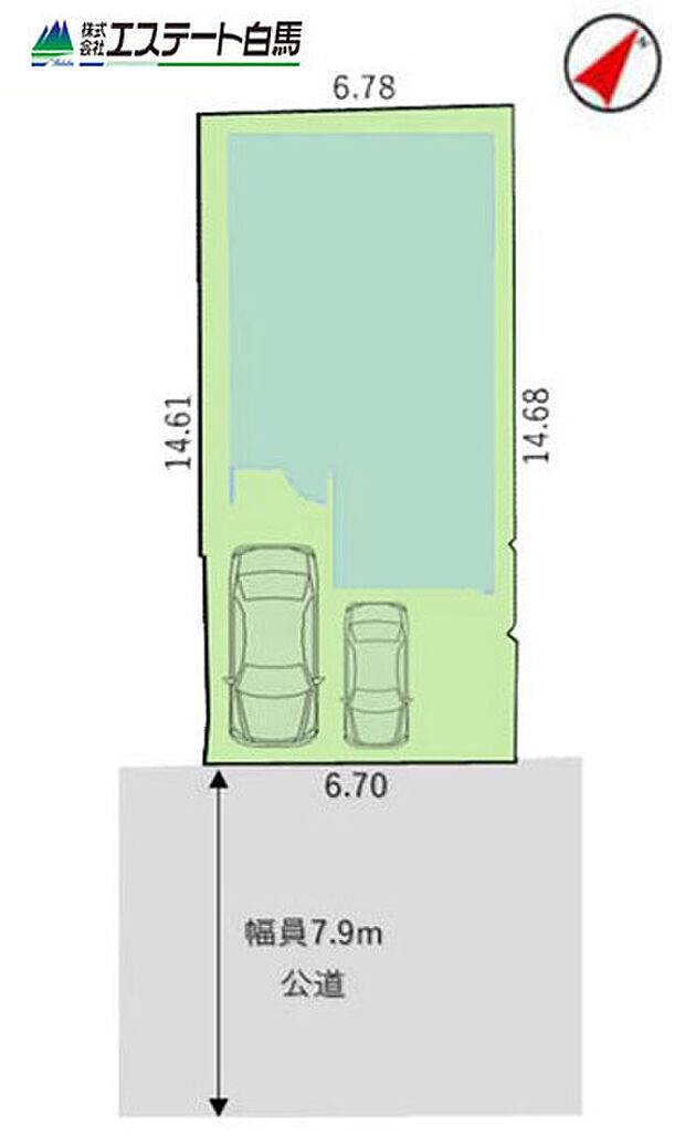カースペース並列2台駐車可能です。(車種による)