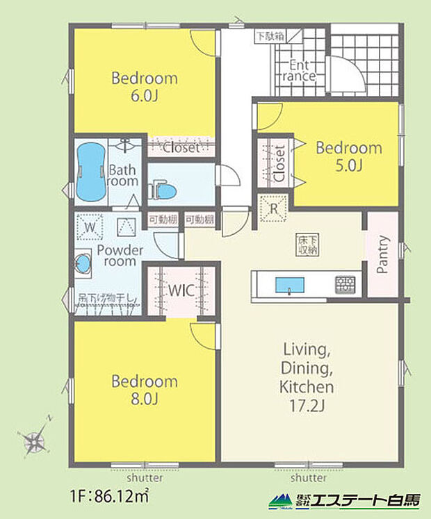 平屋建ての物件です。