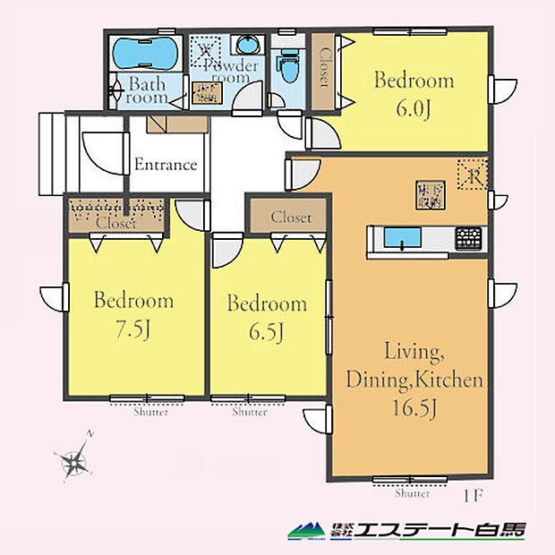 平屋建ての物件です。