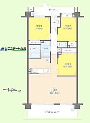 コスモステージひばりヶ丘アミュージア 3LDKの間取図画像
