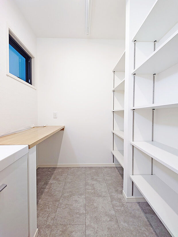 ゆとりの洗面スペース、収納スペースもあります。 