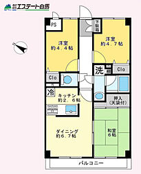 ワコーレ狭山3 3DKの間取図画像