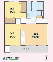 東村山市富士見町住宅 2LDKの間取り