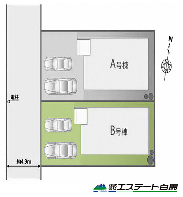 カースペース並列2台駐車可能です。(車種による)