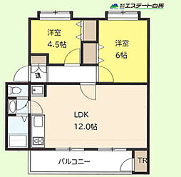 久米川駅東住宅24号棟 2LDKの間取り