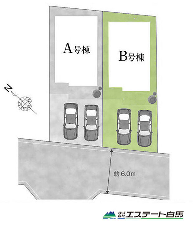 カースペース並列2台駐車可能です。