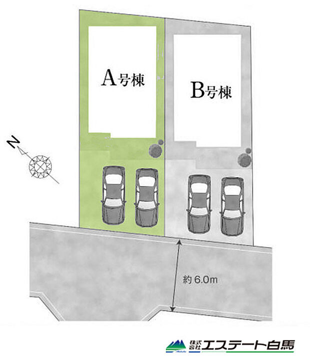 カースペース並列2台駐車可能です。