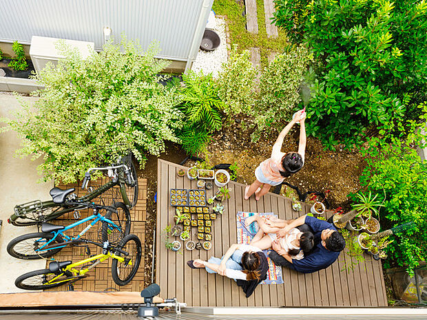 (参考写真)緑豊かな庭で、心地よい時間を ・プラン建物面積:建物64.46平米PLAN ・プラン建物価格:3、520万円(税込)