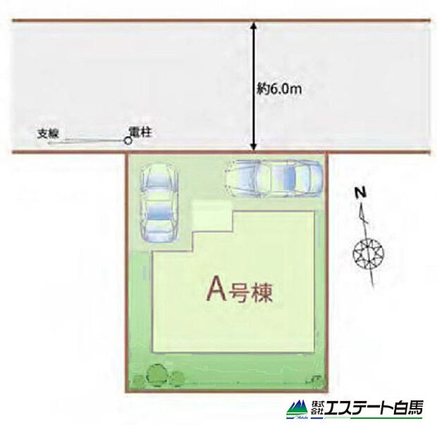 整然とした街並みの北向き整形地。