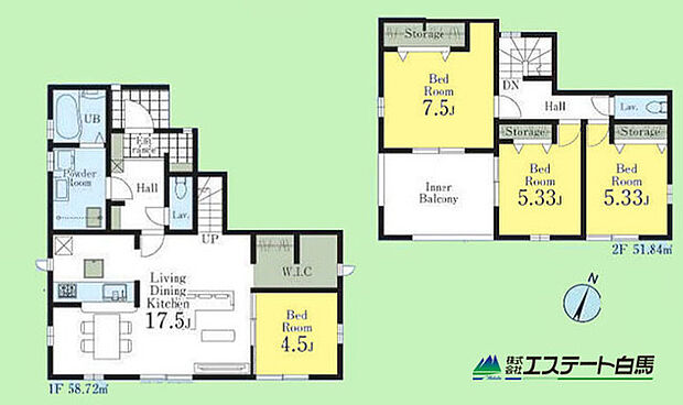 家族の顔が見えるリビングイン階段の間取り