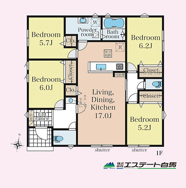 生活動線がワンフロアで完結する平屋建て