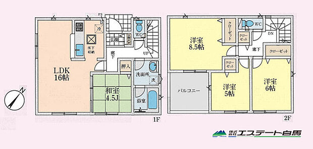 16帖リビングのある全室に陽の当たる4LDKです。