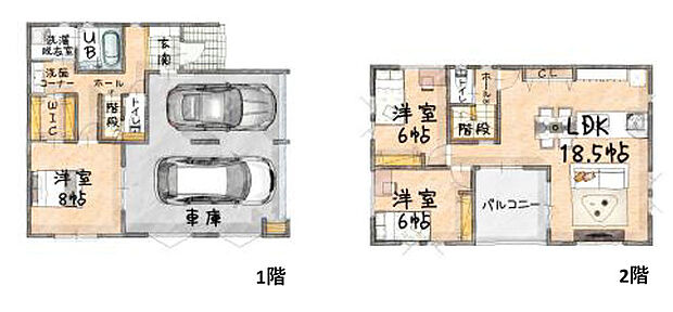 間取り図 ガレージハウス