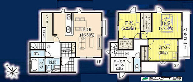 広々パントリーのある家