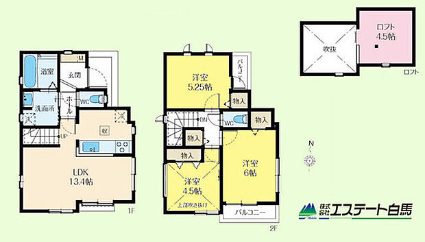 家事動線・生活動線に配慮された住み心地の良い3ＬＤＫ。 便利なロフトつきです。