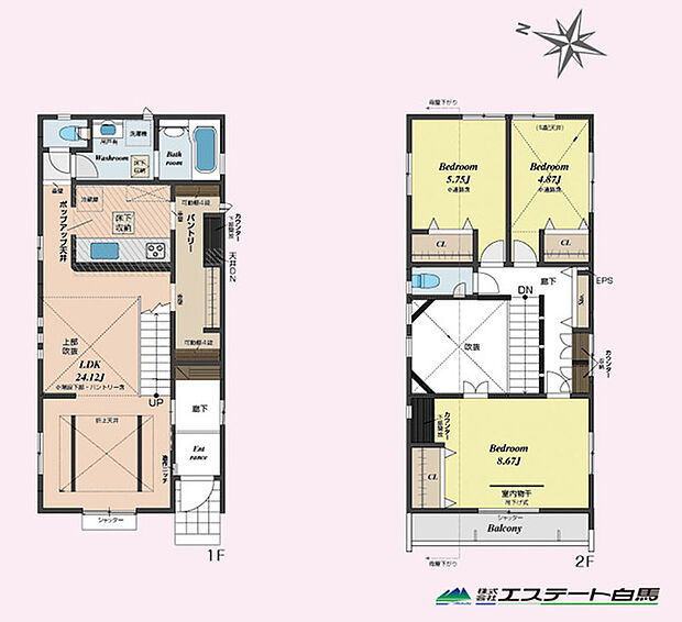 リビングを明るく演出する吹抜け