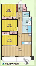 カクタス田無マンション 3LDKの間取図画像