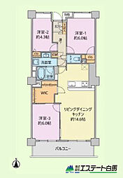 所沢スカイライズタワー 3LDKの間取図画像