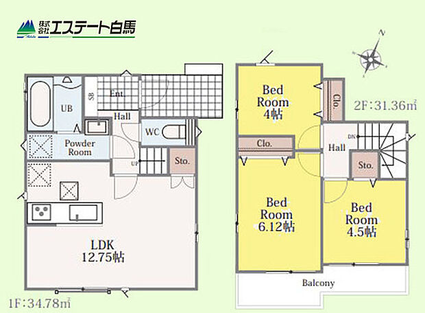 全居室2面採光で各居室に光の入る設計です。