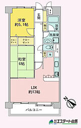 シーアイマンション狭山 2LDKの間取図画像