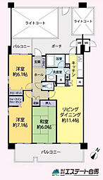 プライディア新狭山 3LDKの間取図画像