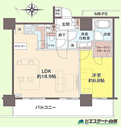 パークハウスワンズタワー 1LDKの間取図画像