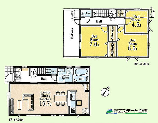 LDKは広々約19.7帖あります