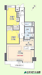 ワコーレ所沢ヴェルシード 2LDKの間取図画像