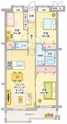 武蔵関ハイム 3LDKの間取図画像