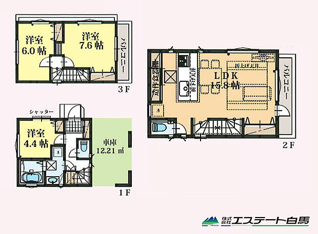 プライバシー性の高い2階リビング