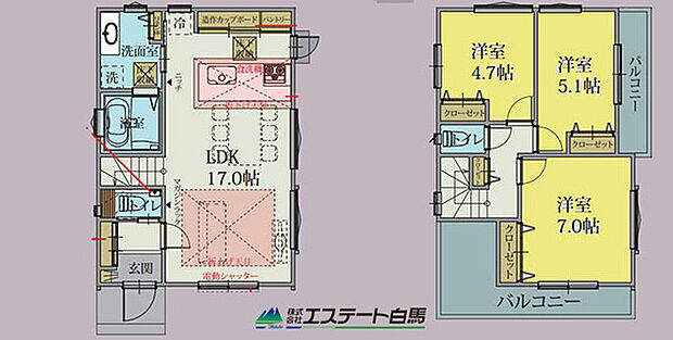 家事動線・生活動線に配慮された住み心地の良い3LDK。