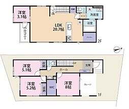 所沢市上安松18期全1棟 新築戸建