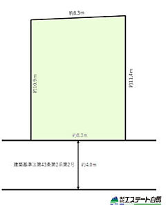 区画図:南道路のほぼ整形地です 区画図:南道路のほぼ整形地です