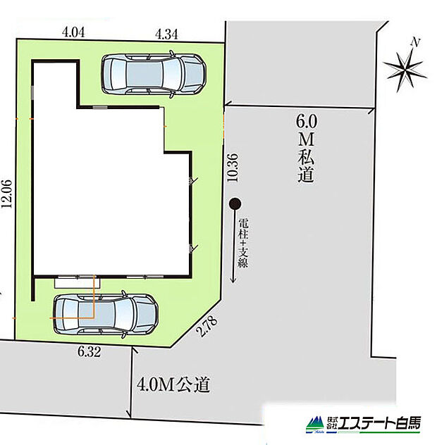 区画図-南東角地で日当たり良好です