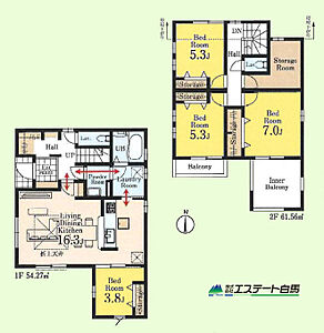 間取り:1号棟 間取り:1号棟