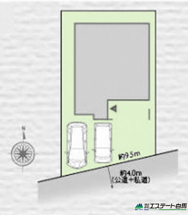 区画図 東南道路で日当たり良好