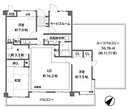 サニーコート鶴ヶ島 3SLDKの間取図画像