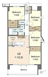 デュオヒルズ西大宮ザ・グランテラス 4LDKの間取図画像