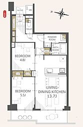 与野ダイヤハイツ 2LDKの間取図画像