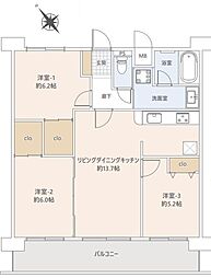 セラード川越連雀町 3LDKの間取図画像