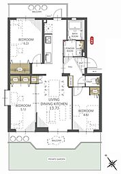 ソフィア上尾C棟 3LDKの間取図画像