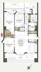 レクセルマンション若葉第2 3LDKの間取図画像