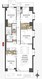 パーク上尾弐番館 4LDKの間取図画像