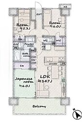 ファインアリーナ北鴻巣参番館 3LDKの間取図画像