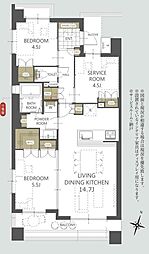ウィルローズふじみ野 2SLDKの間取図画像