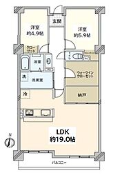 エクレール岩槻2番館 2SLDKの間取図画像