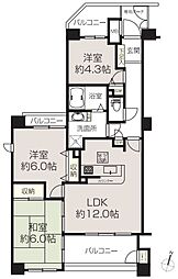 ネオステージ大宮 3LDKの間取図画像