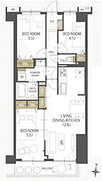 ライネスハイム東浦和 3LDKの間取図画像